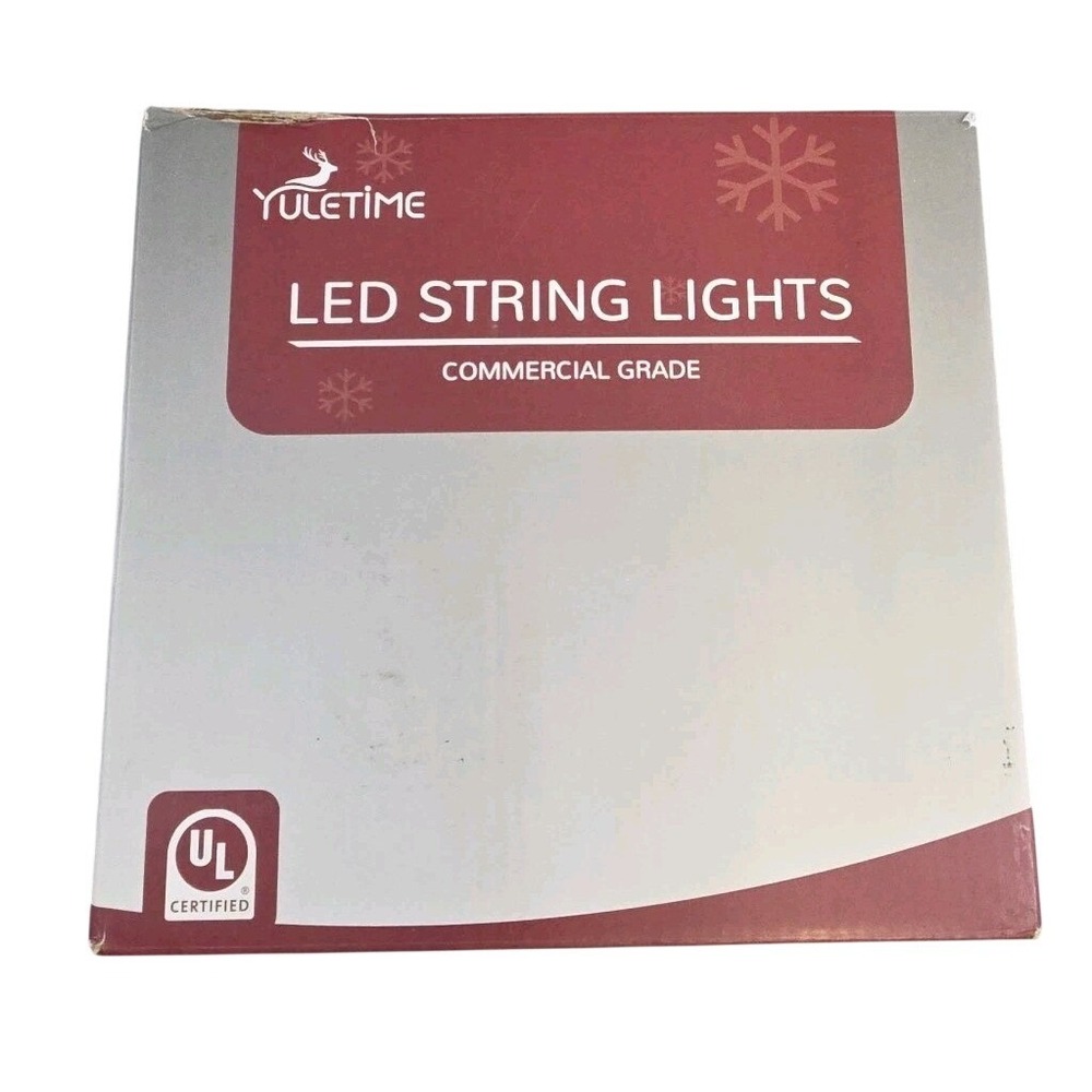Yuletime LED String Light Set 200 66ft Cool White  Commercial Grade Brown NEW